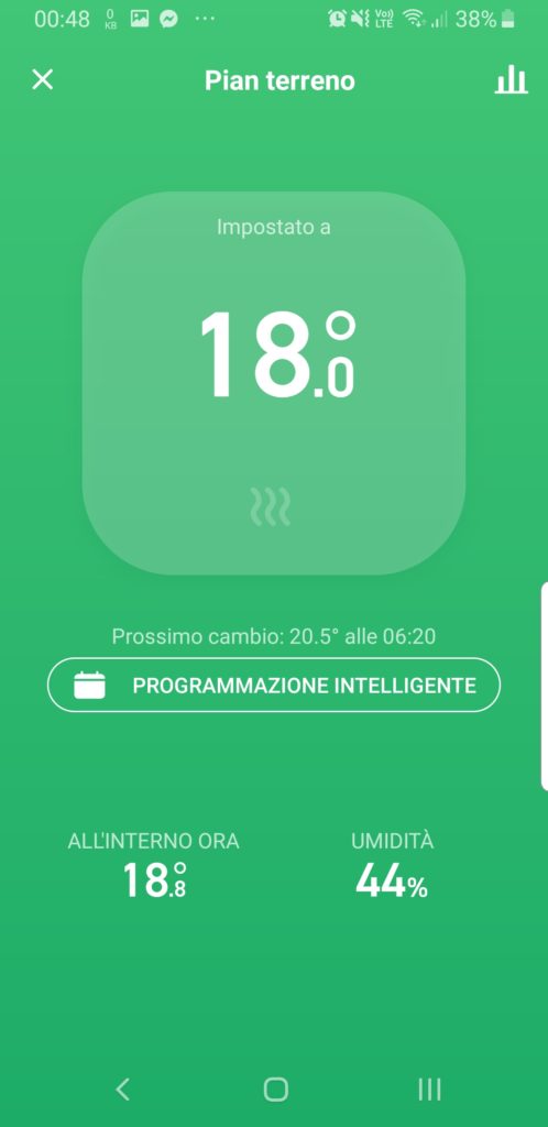 App Tado: temperatura stanza