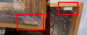 Sensori Aqara Door & Windows posizionati all'interno dello sterilizzatore UV smart per prevenire l'esposizione ai raggi UV in caso di apertura accidentale della porta durante il funzionamento