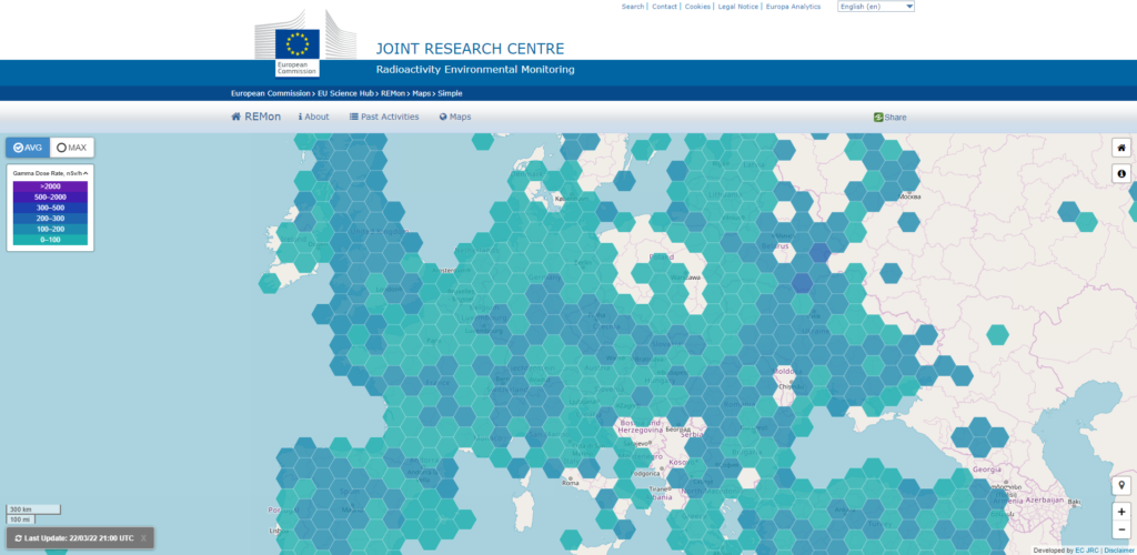 Radiological Map del Joint Research Centre - radioattività in Home Assistant